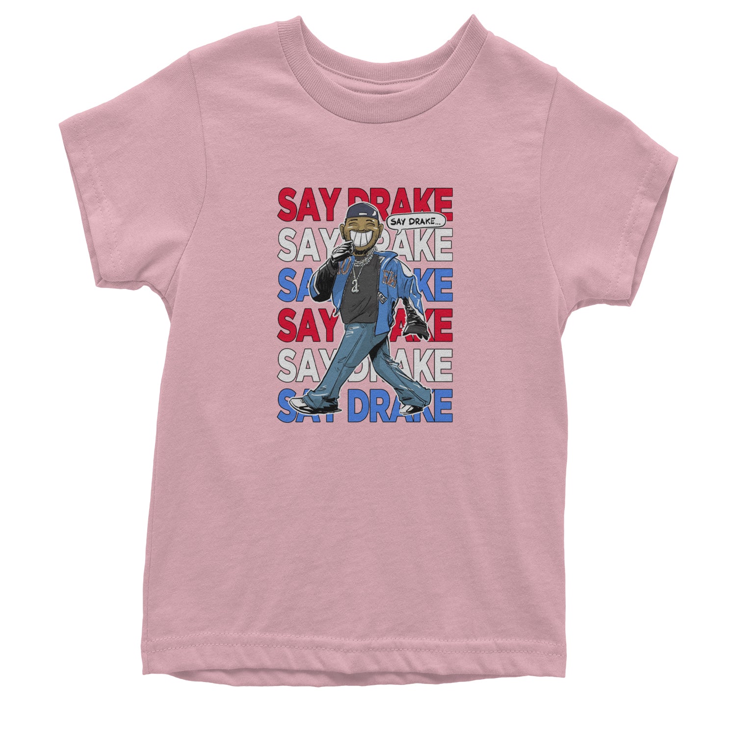 Say Drake Smiling Meme Mustard Youth T-shirt Light Pink