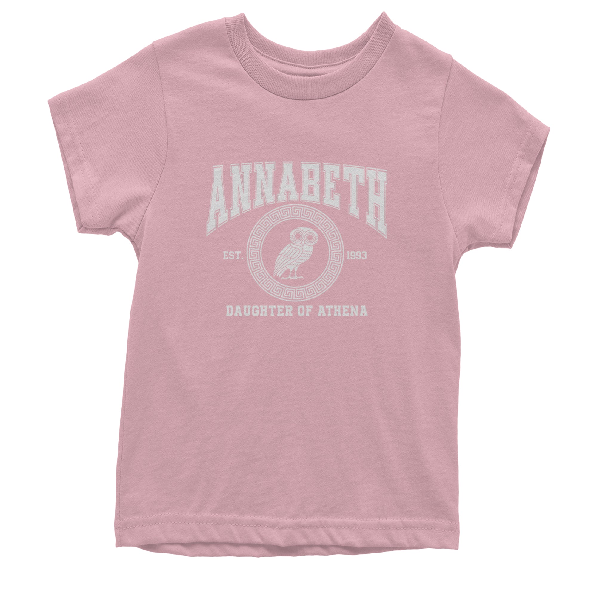 Annabeth Daughter of Athena Owl Wisdom Youth T-shirt Light Pink