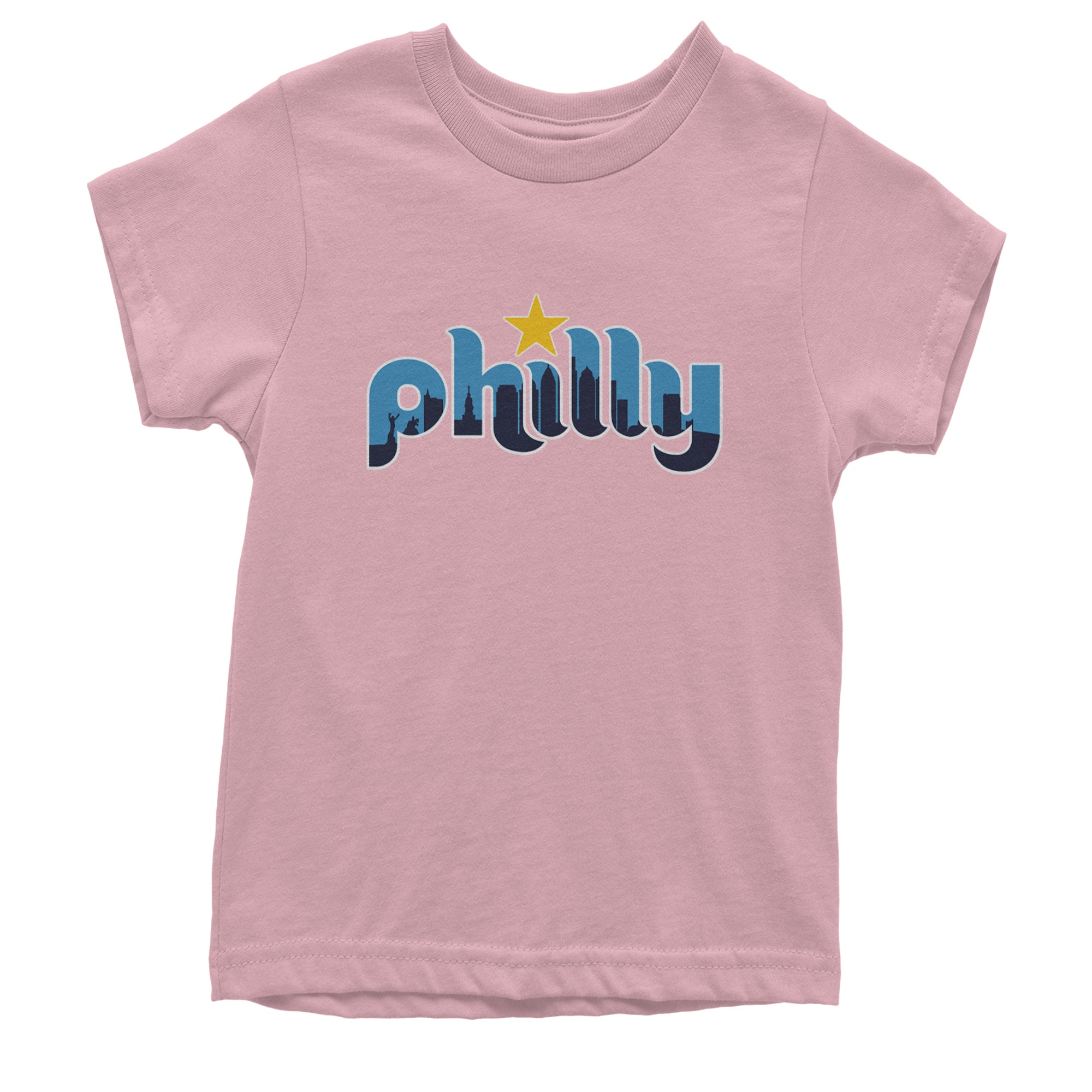 Skyline Philly Philadelphia Youth T-shirt Light Pink