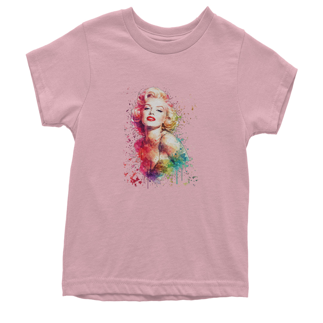 Mrs. Monroe Watercolors Bombshell Youth T-shirt Light Pink