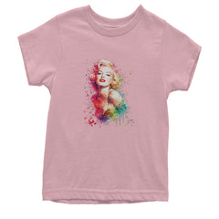 Mrs. Monroe Watercolors Bombshell Youth T-shirt Light Pink