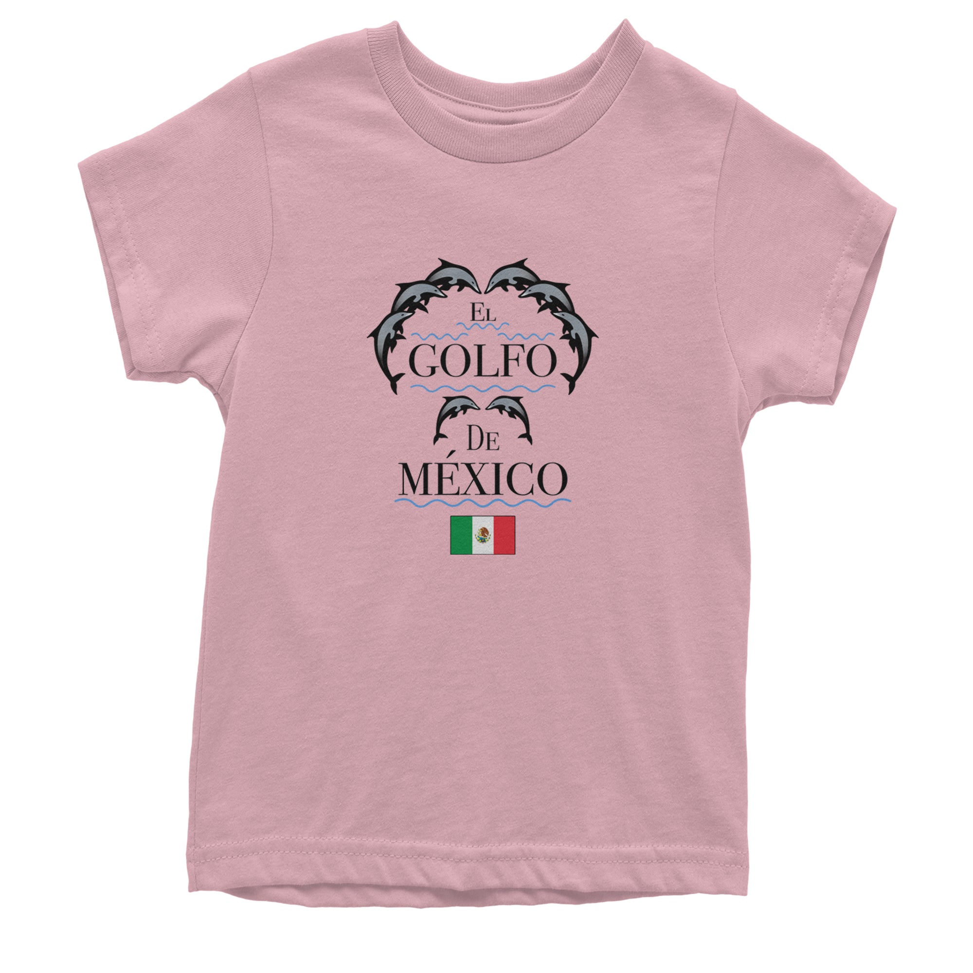 El Golfo De Mexico Dancing Dolphins Youth T-shirt Light Pink