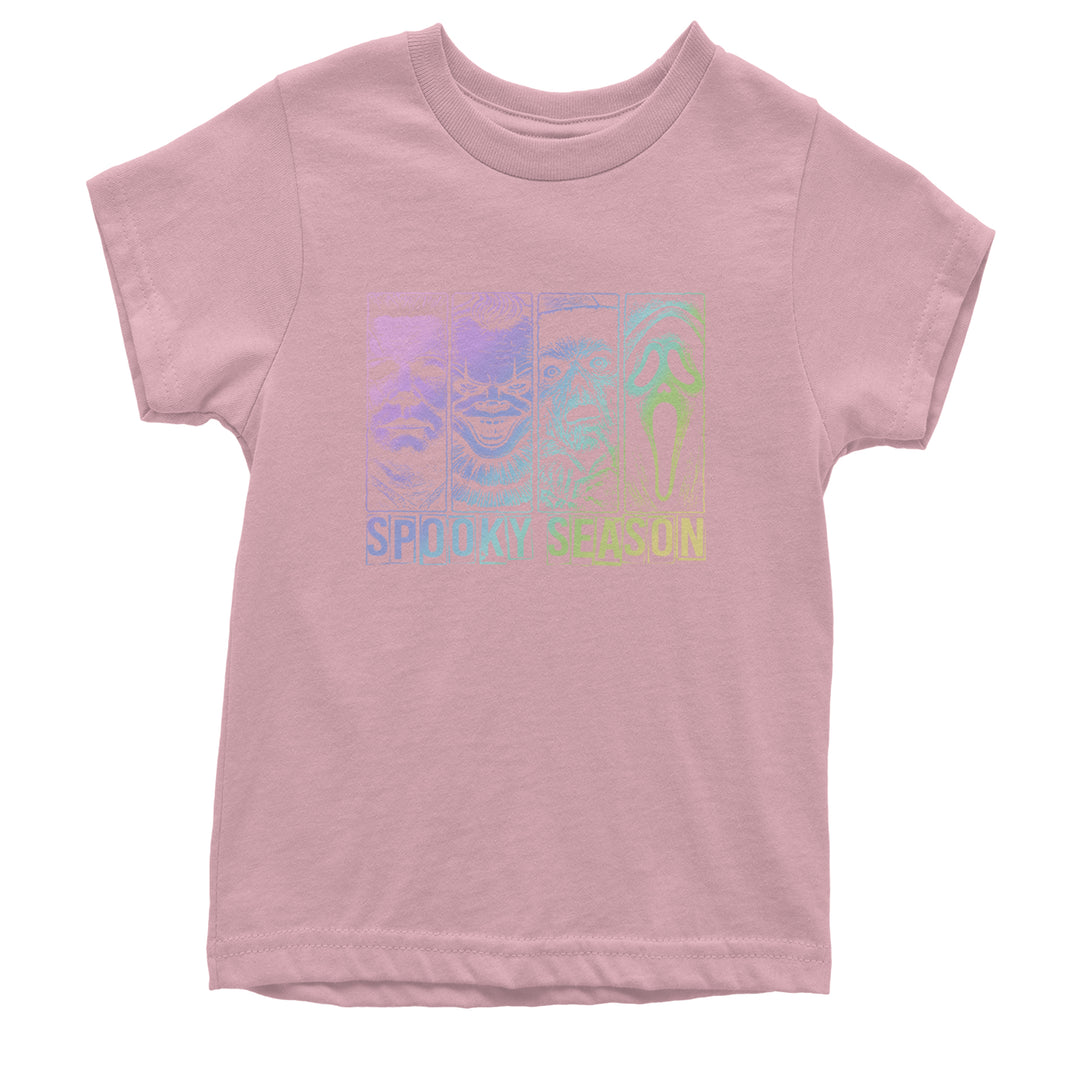 Spooky Season Horror Icons Halloween Youth T-shirt Light Pink