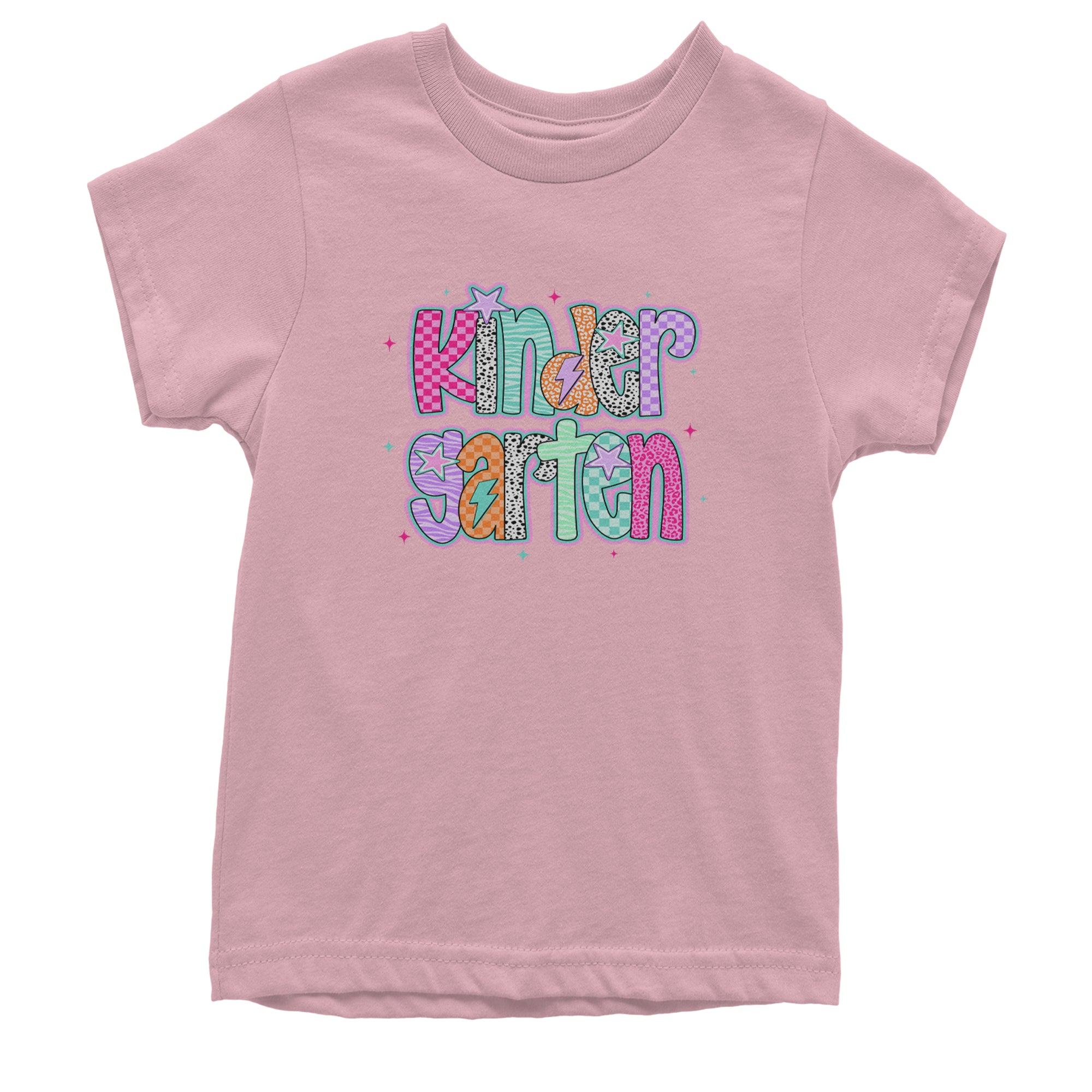 Kindergarten Cutie Colorful Back to School Youth T-shirt Light Pink