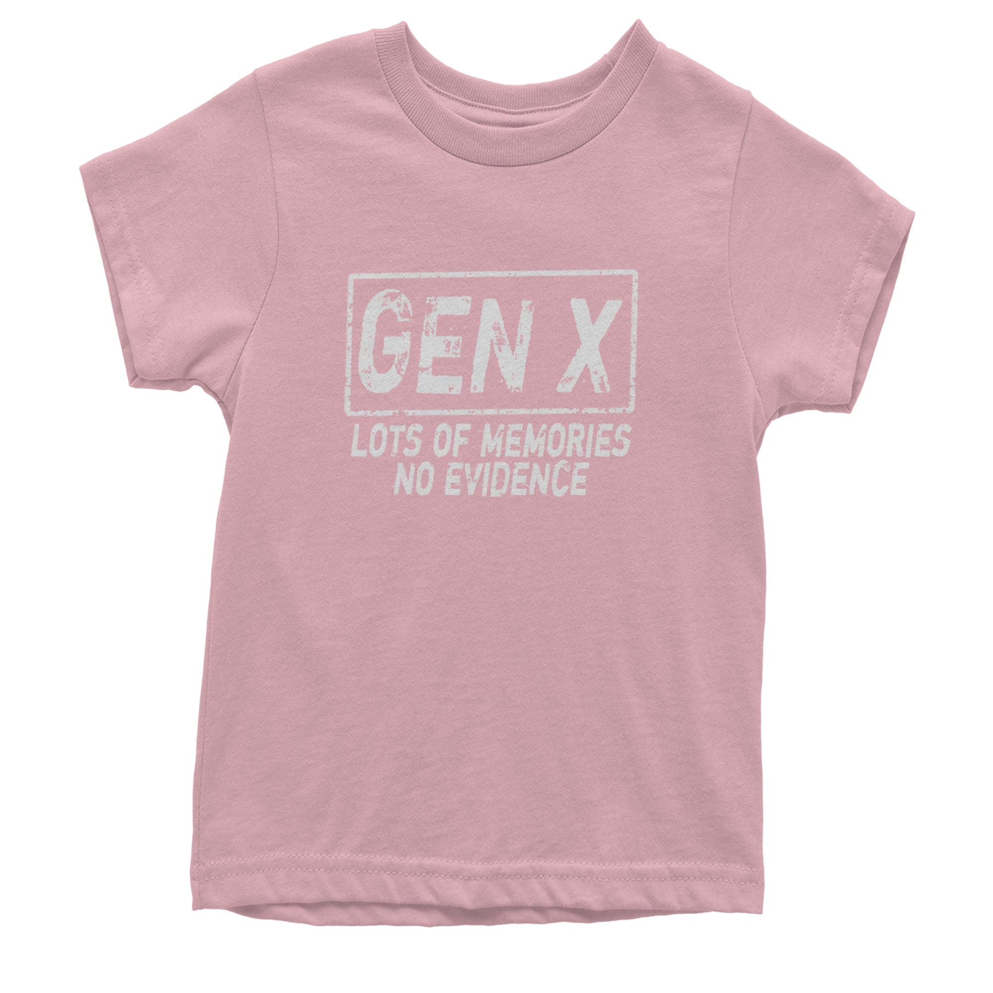 Gen X Lots of Memories No Evidence Nostalgia Youth T-shirt Light Pink