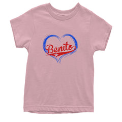 Benito Heart Puerto Rico Youth T-shirt Light Pink