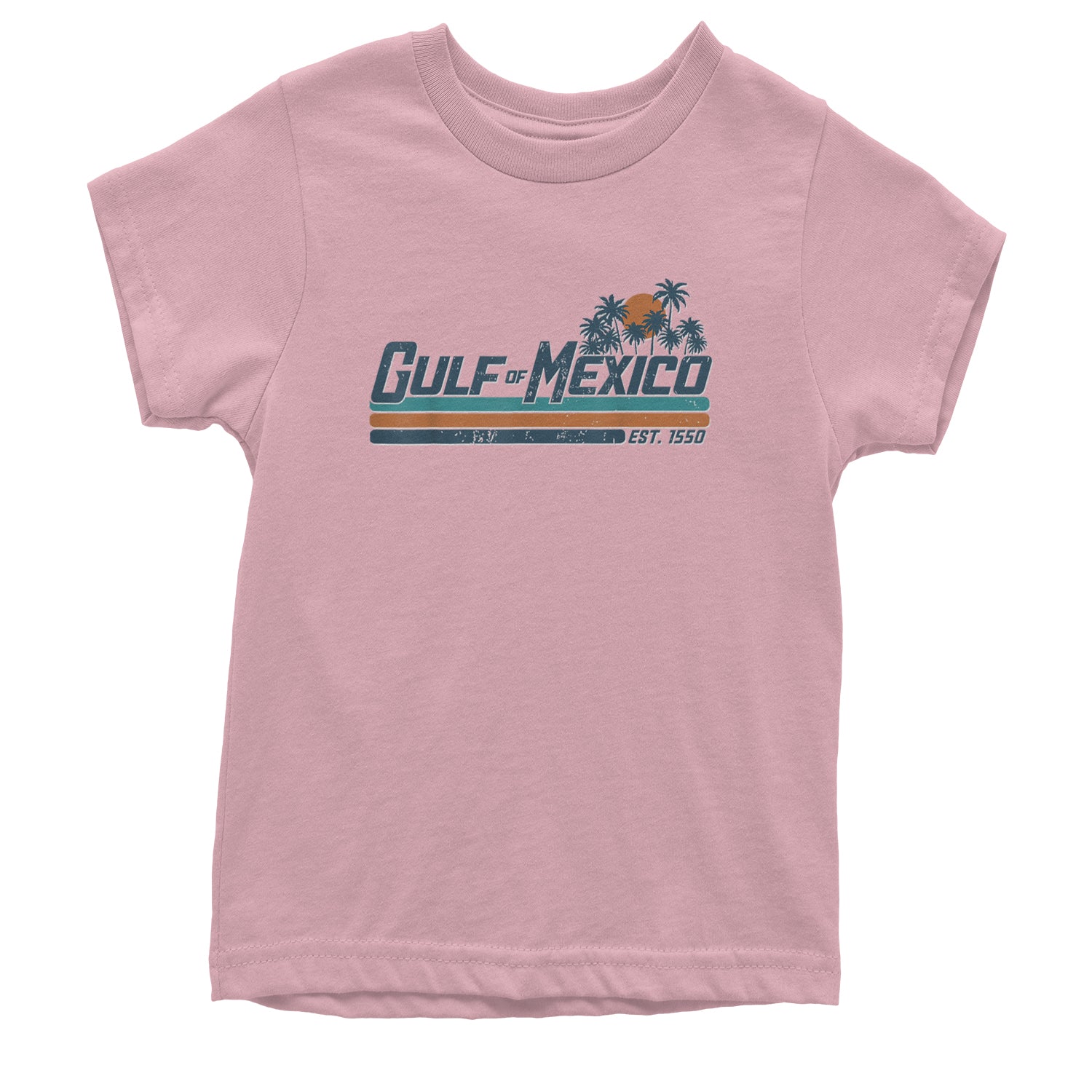 Gulf Of Mexico Established Year 1550 Youth T-shirt Light Pink