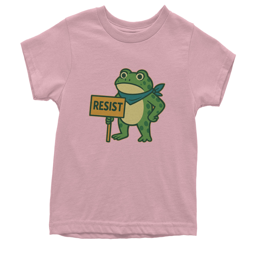 Sign Resist Meme Frog Protest Youth T-shirt Light Pink