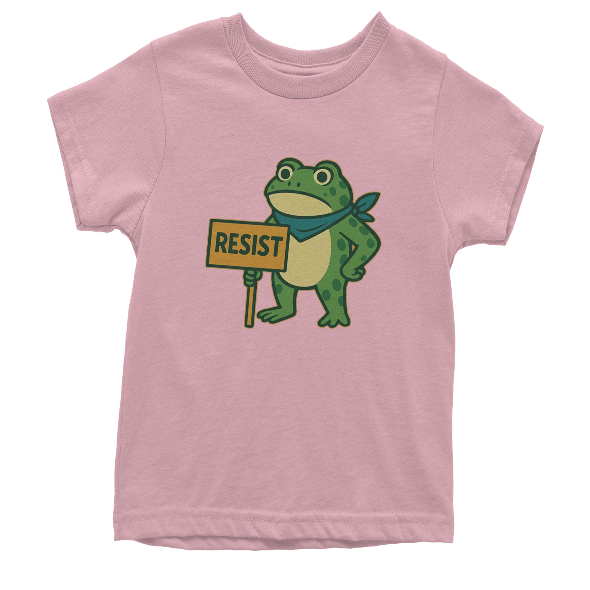 Sign Resist Meme Frog Protest Youth T-shirt Light Pink