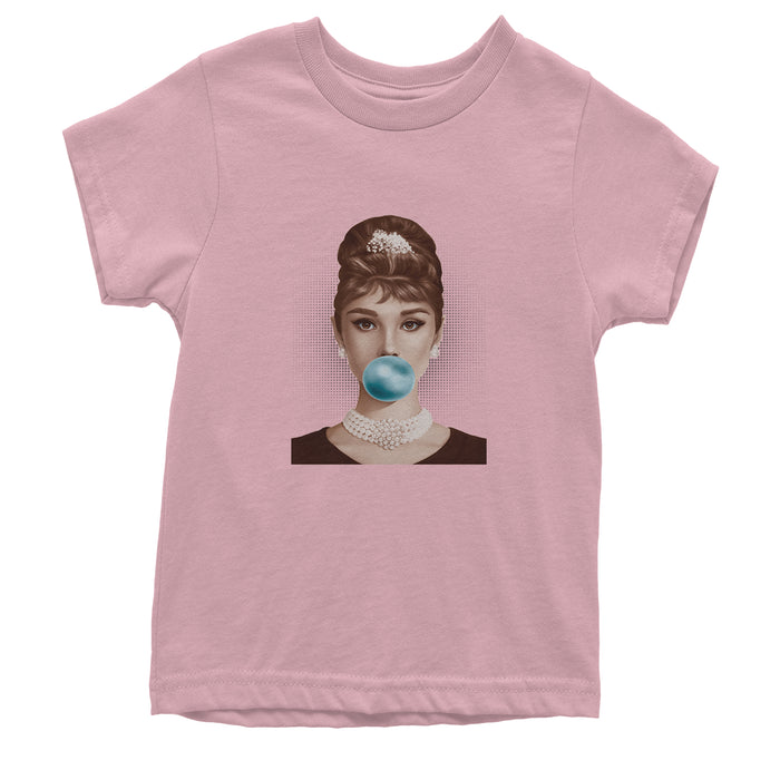 Audrey Hepburn Chewing Bubble Gum American Icon Youth T-shirt