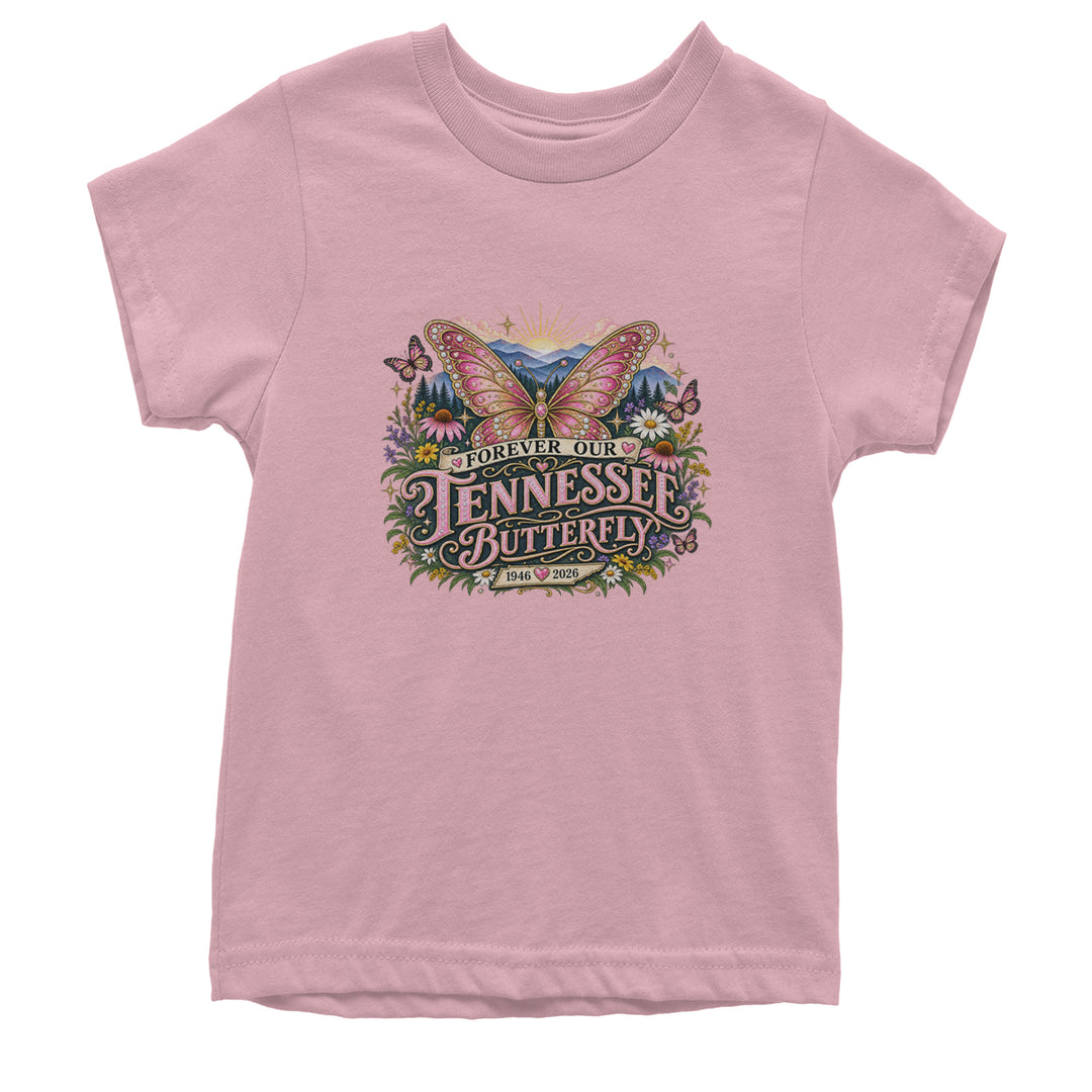 Forever Our Tennessee Butterfly Dolly Youth T-shirt Light Pink