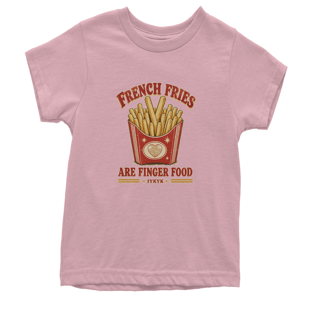 French Fries Are Finger Food IYKYK Youth T-shirt Light Pink