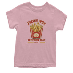 French Fries Are Finger Food IYKYK Youth T-shirt Light Pink