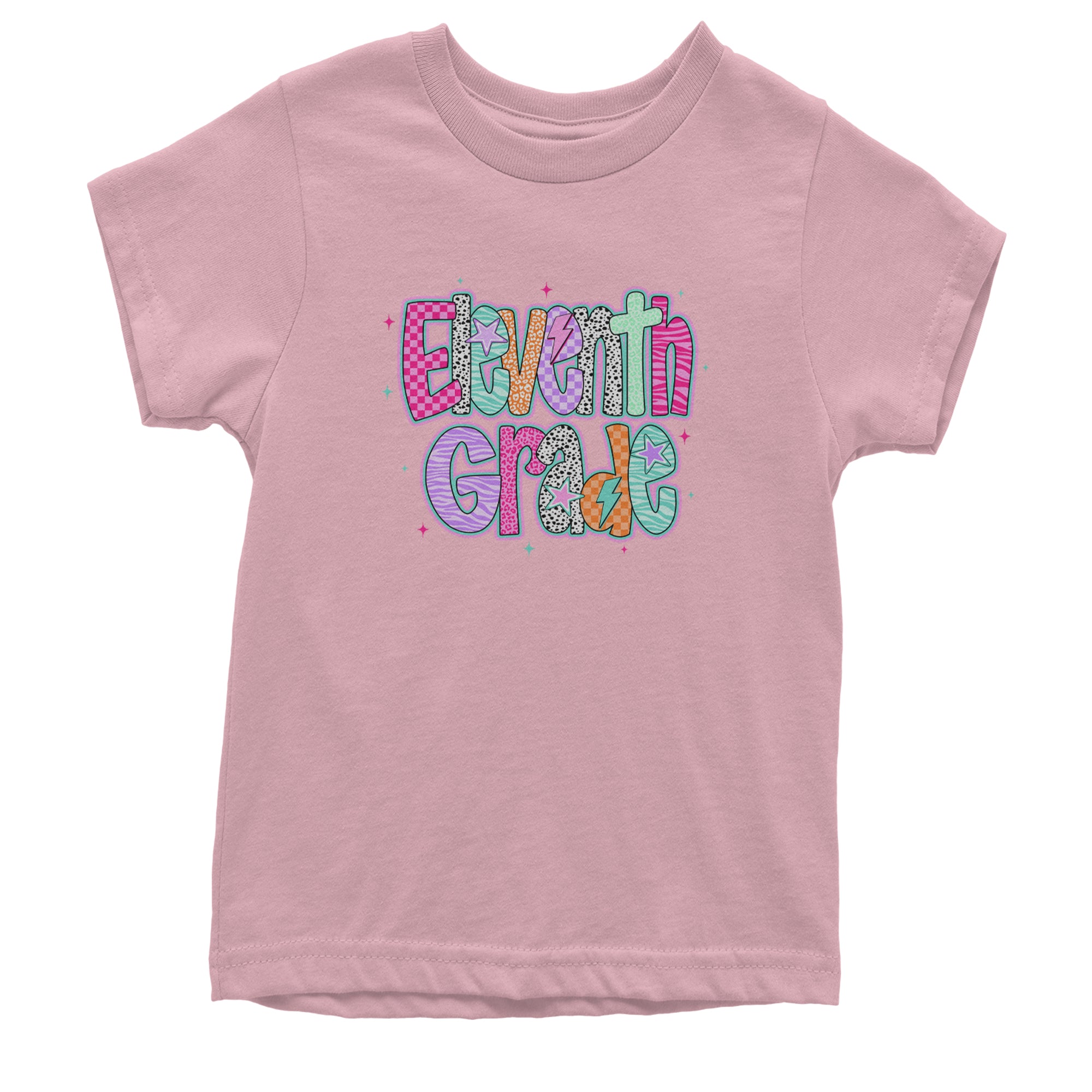 Eleventh Grade Extra Colorful Back to School Youth T-shirt Light Pink