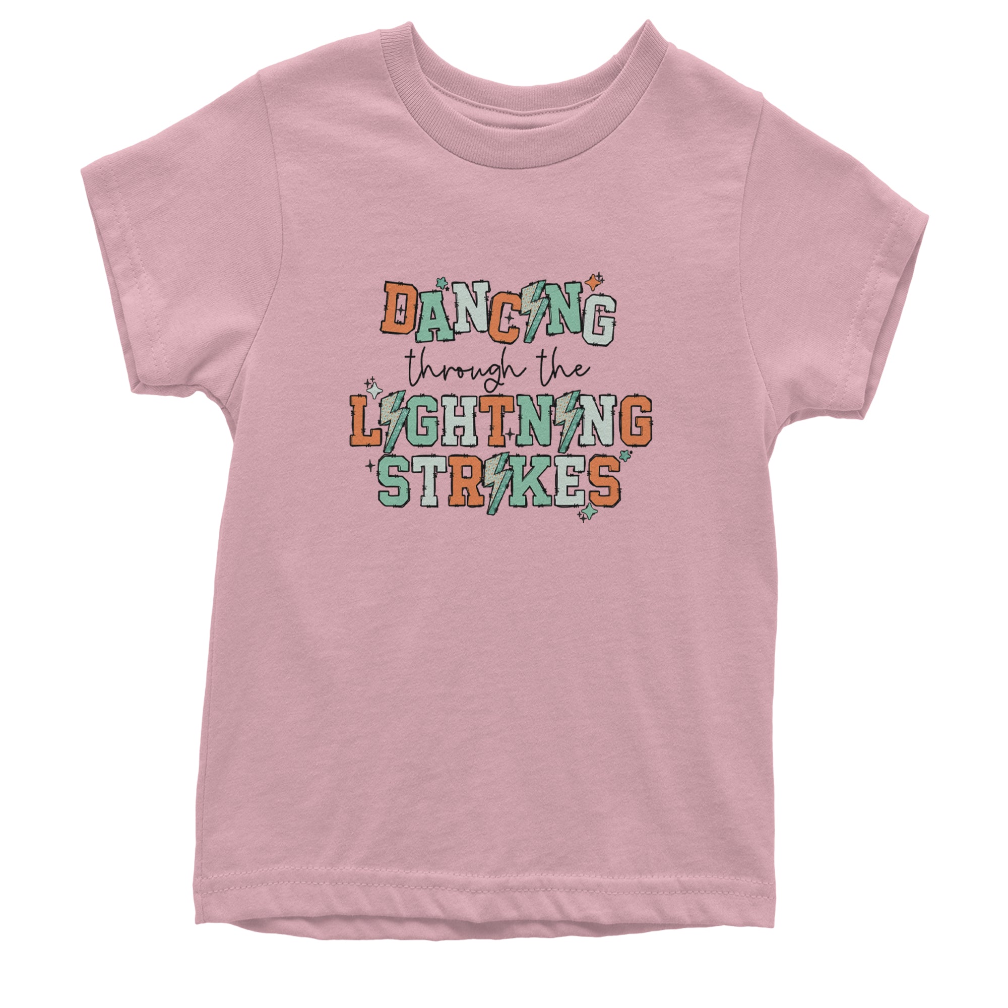 Dancing Through The Lightning Strikes Youth T-shirt Light Pink
