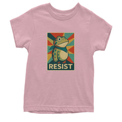 Resist Portland Protest Frog Youth T-shirt Light Pink