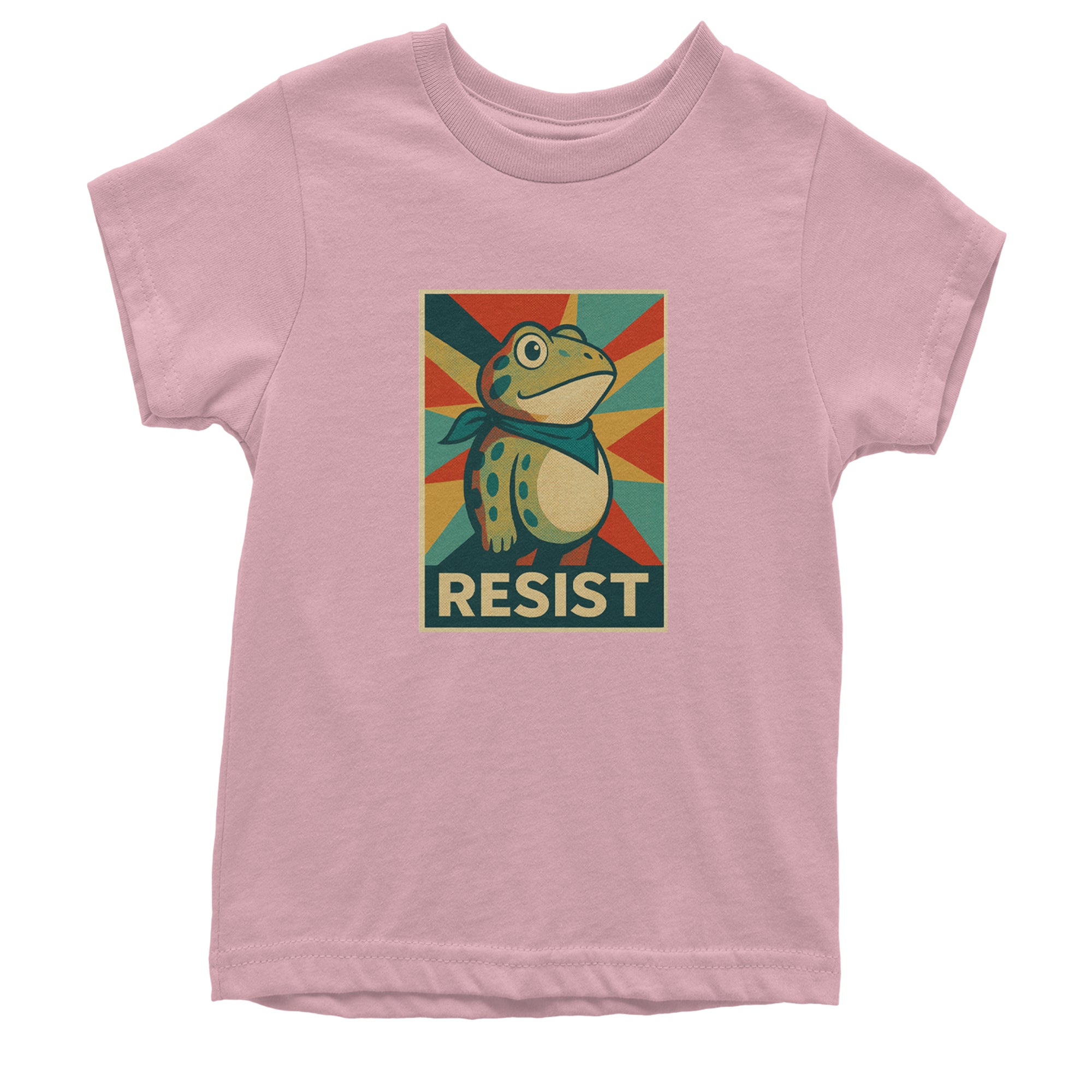 Resist Portland Protest Frog Youth T-shirt Light Pink