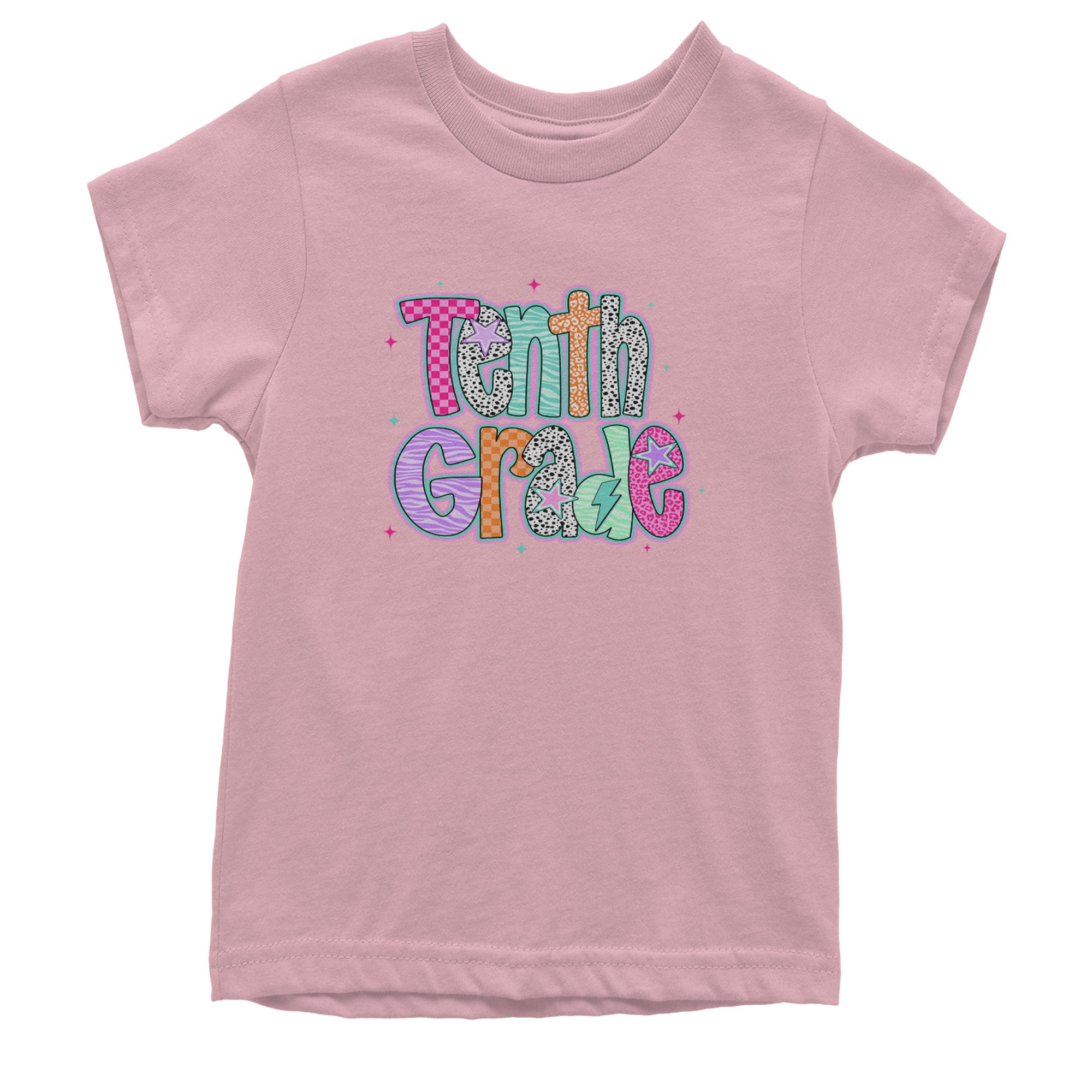 Tenth Grade Trendsetter Colorful Back to School Youth T-shirt Light Pink