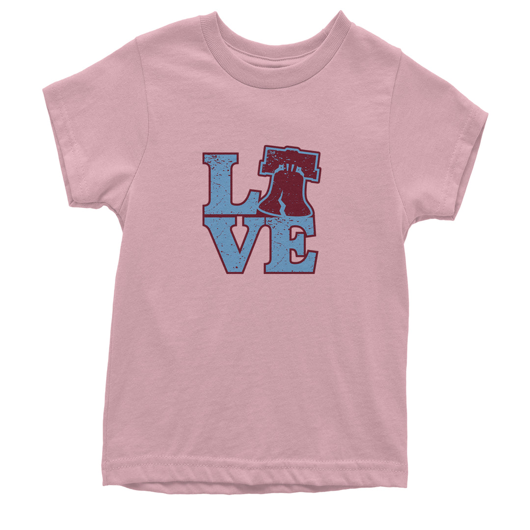 Love Philly Liberty Bell Youth T-shirt Light Pink
