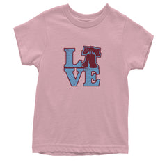 Love Philly Liberty Bell Youth T-shirt Light Pink