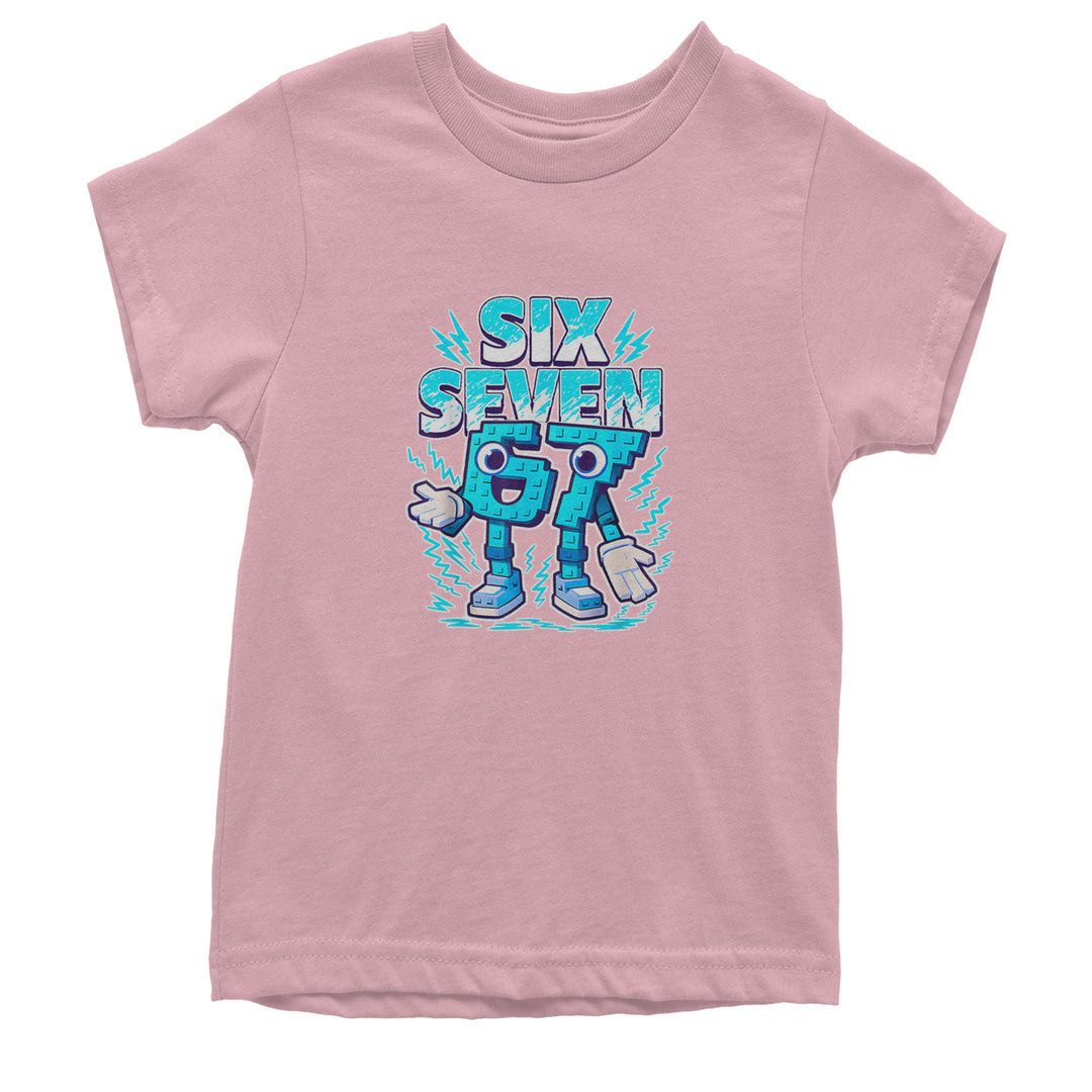 67 Brainrot Meme Slang Youth T-shirt Light Pink
