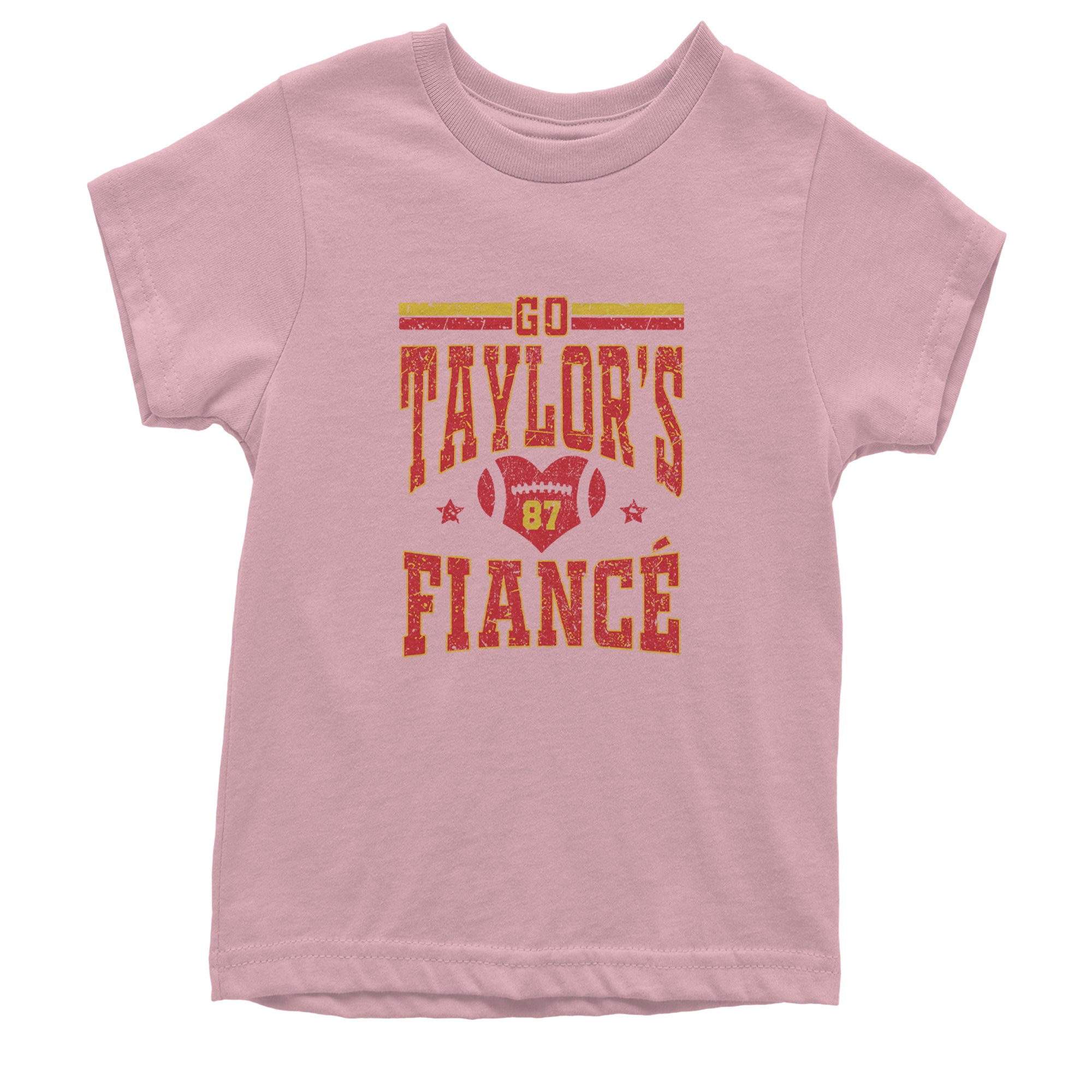 Go Taylor's Fiancé Engagement Game Day Youth T-shirt Light Pink