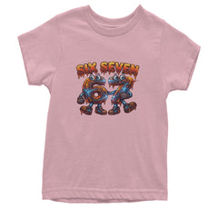67 Lava Lightning Six Seven Meme Youth T-shirt Light Pink