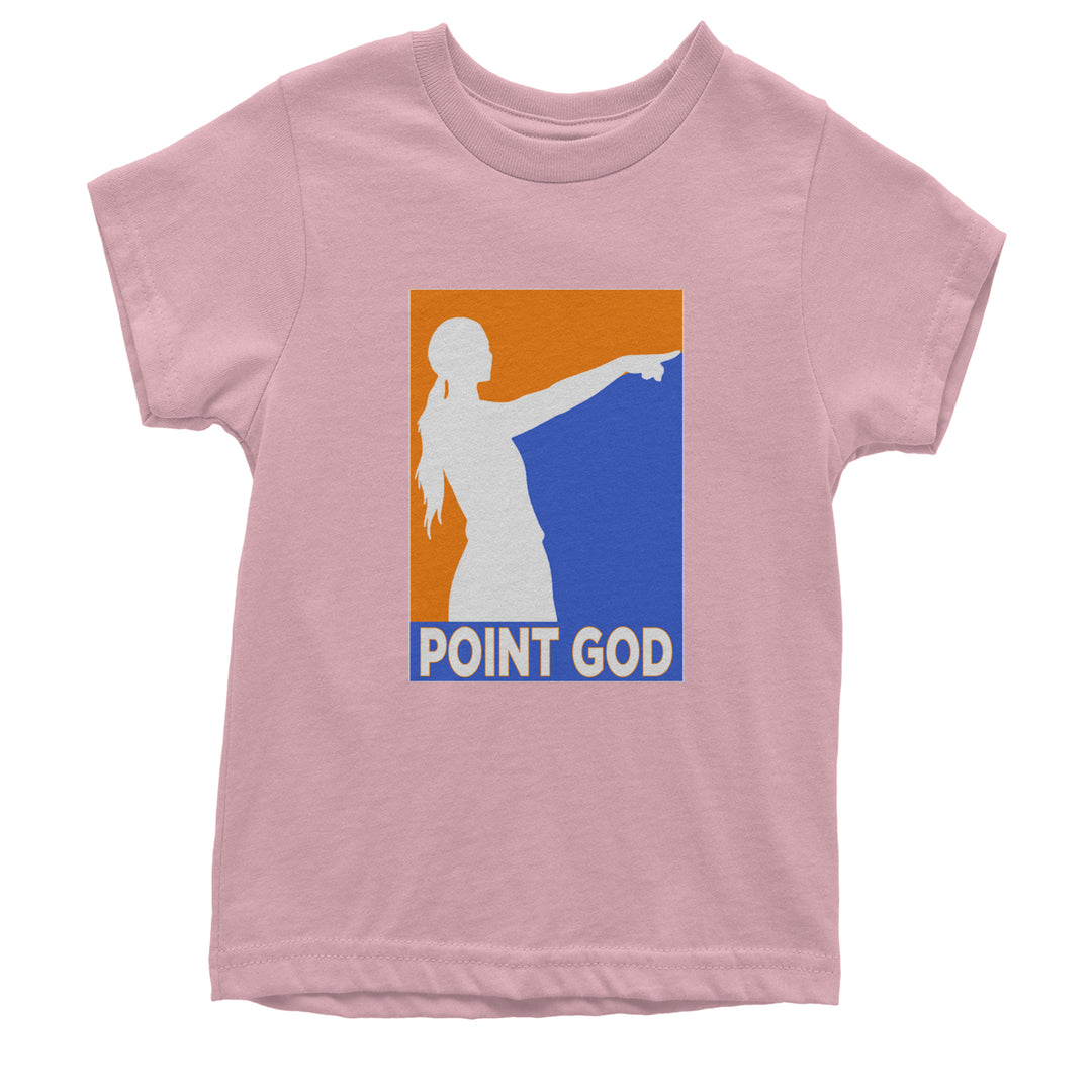 Point God Cunningham Basketball Pointing Meme  Youth T-shirt Light Pink