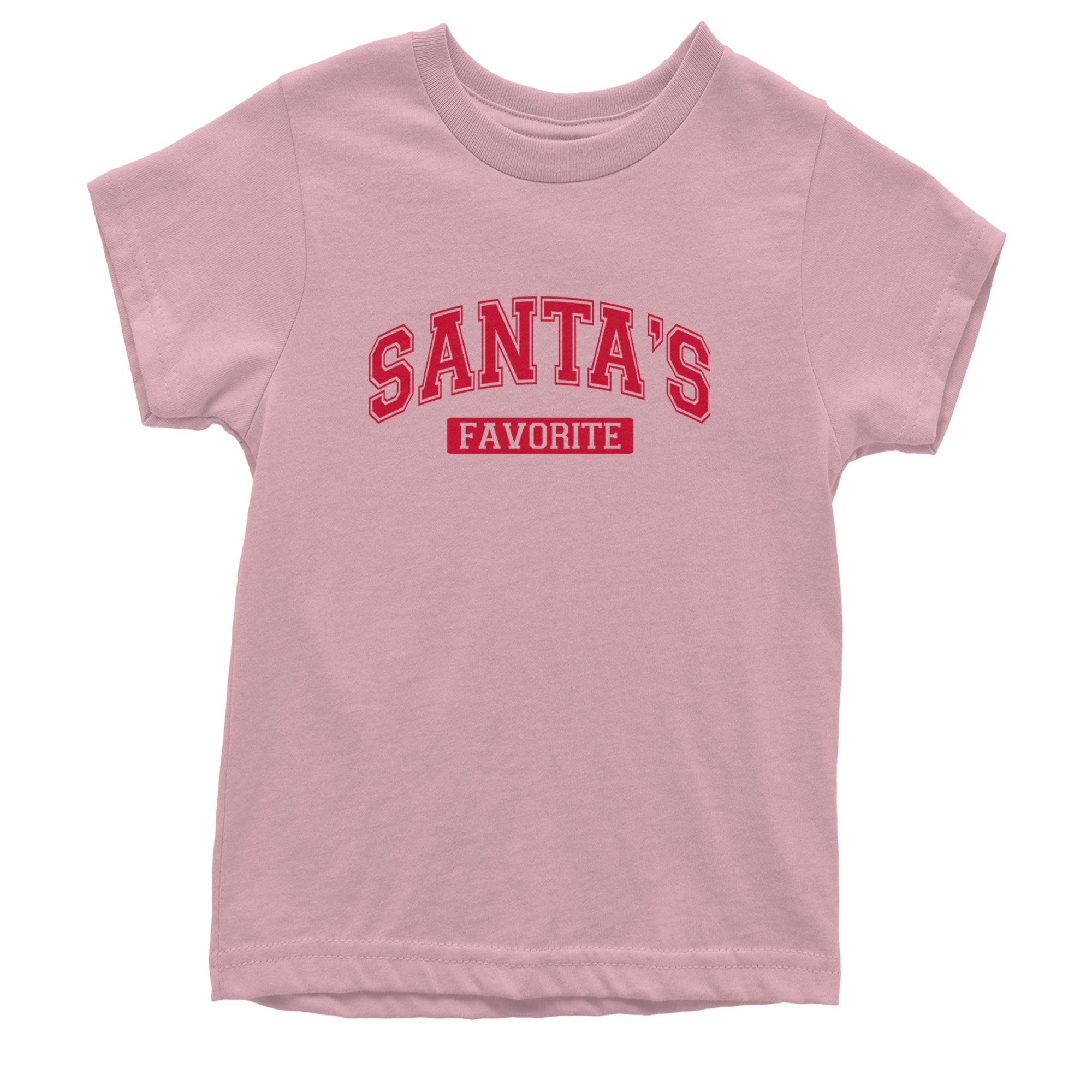 Santa's Favorite Youth T-shirt Light Pink