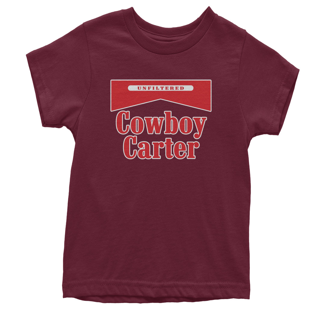 Cowboy Karter Country Act Two Youth T-shirt Maroon