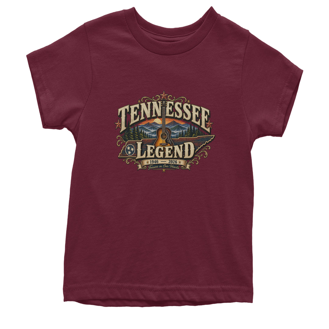 Tennessee Legend Country Music Dolly Youth T-shirt Maroon