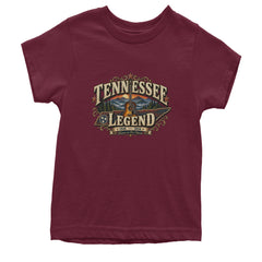 Tennessee Legend Country Music Dolly Youth T-shirt Maroon