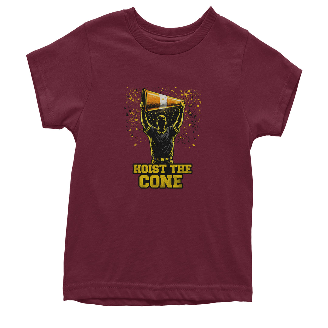 Hoist The Cone Pittsburgh Pride Youth T-shirt Maroon