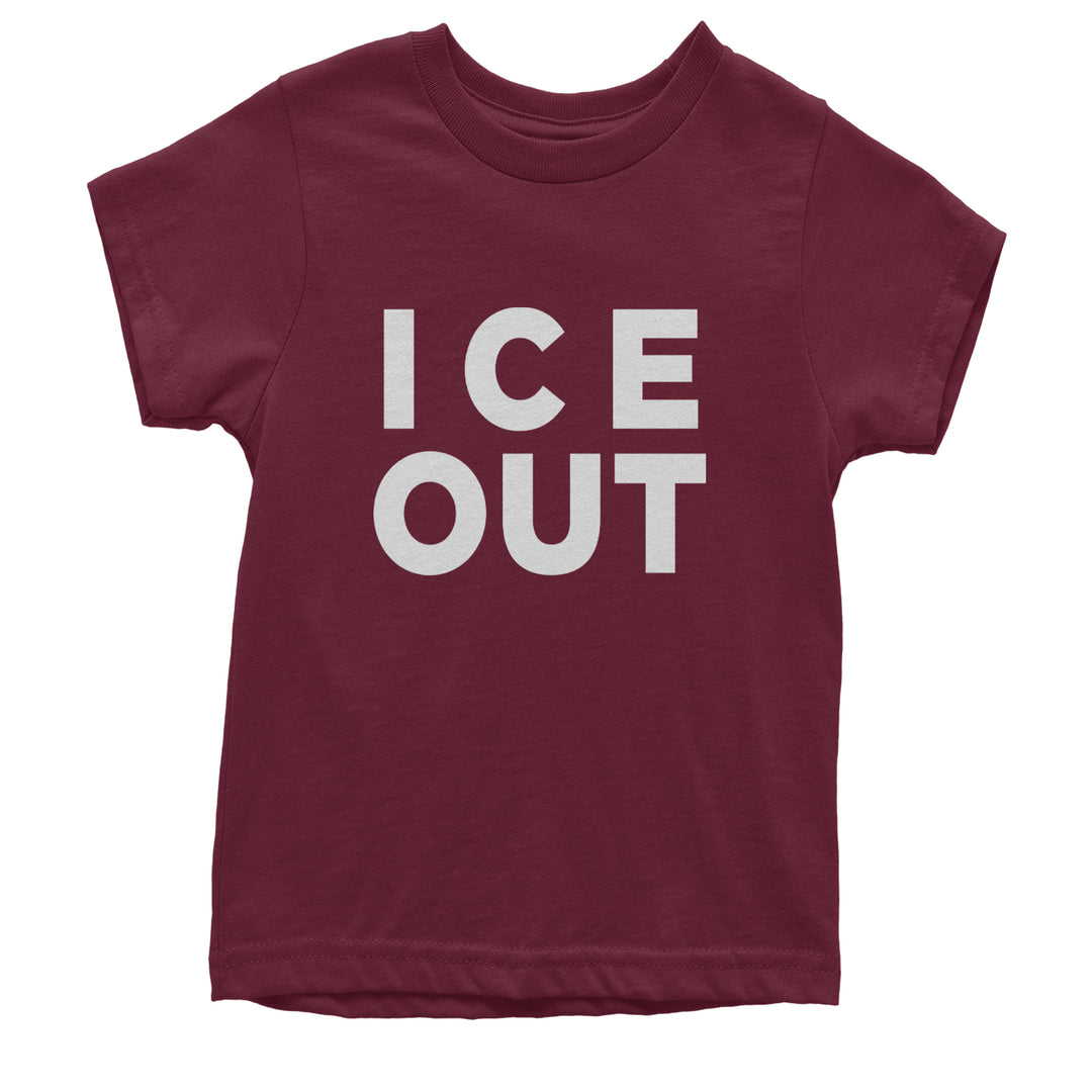 Ice Out Protest Youth T-shirt Maroon