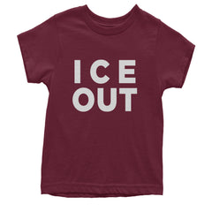 Ice Out Protest Youth T-shirt Maroon
