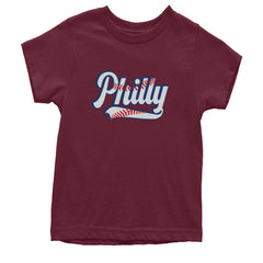 Philly Baseball Stitching graphic on Kids' Heavyweight Cotton T-Shirt