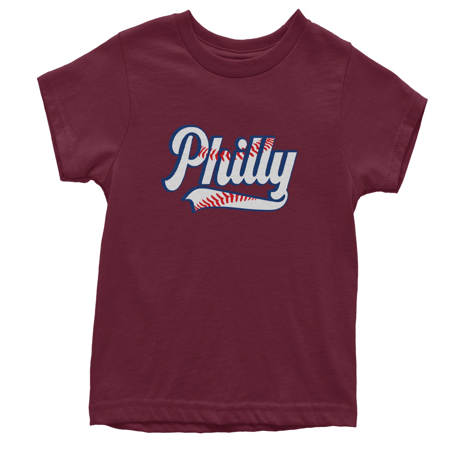 Philly Baseball Stitching Youth T-shirt Maroon