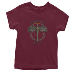 Fourth Wing Dragon Rider Vintage Basgiath War College Youth T-shirt Maroon
