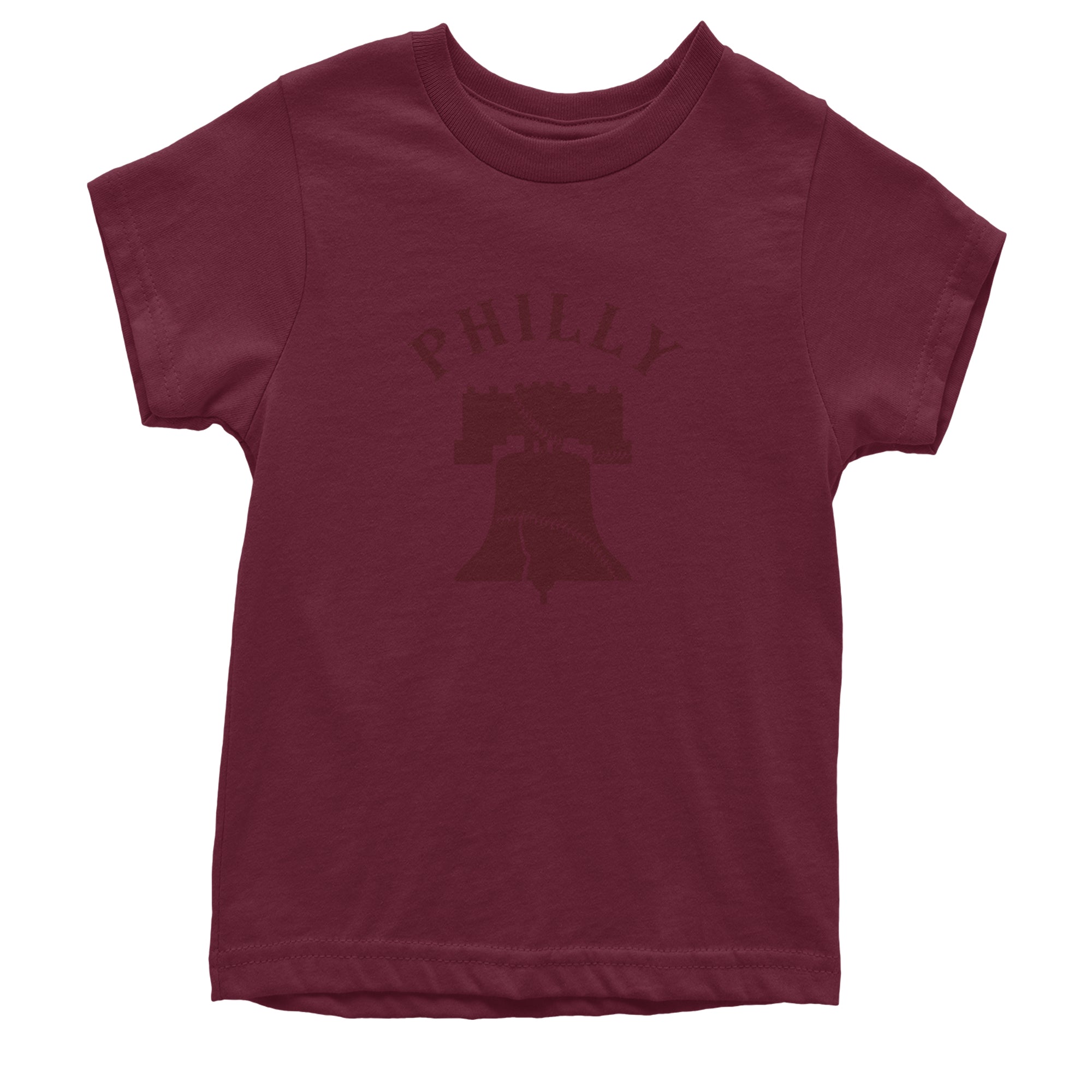 Philly Cracked Liberty Bell Youth T-shirt Maroon