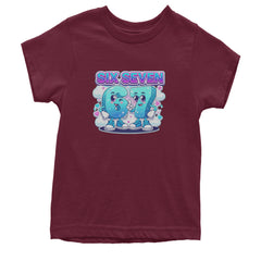 67 Six Seven Meme Kawaii Cloud Youth T-shirt Maroon