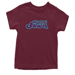 Hit That Jawn Philly Baseball graphic on Kids' Heavyweight Cotton T-Shirt in Maroon