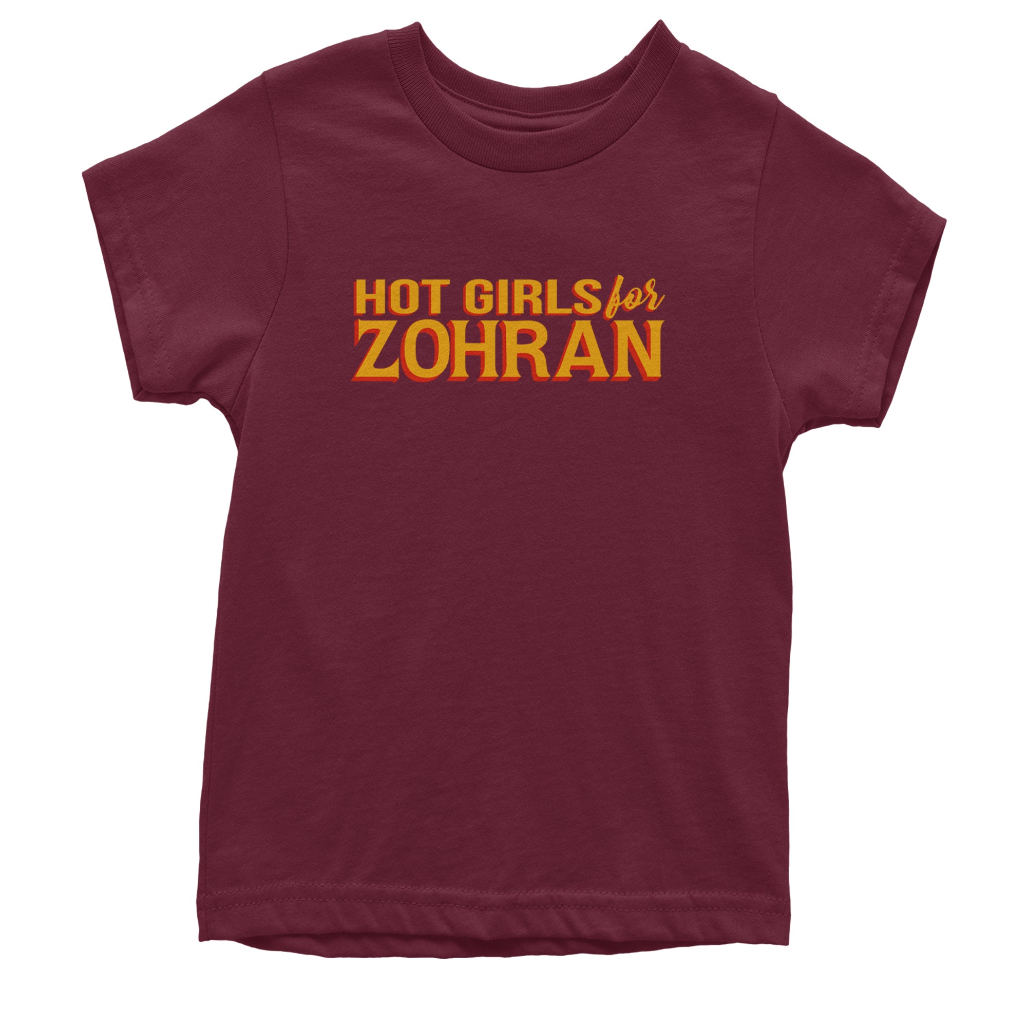 Hot Girls for Zohran Meme Youth T-shirt Maroon