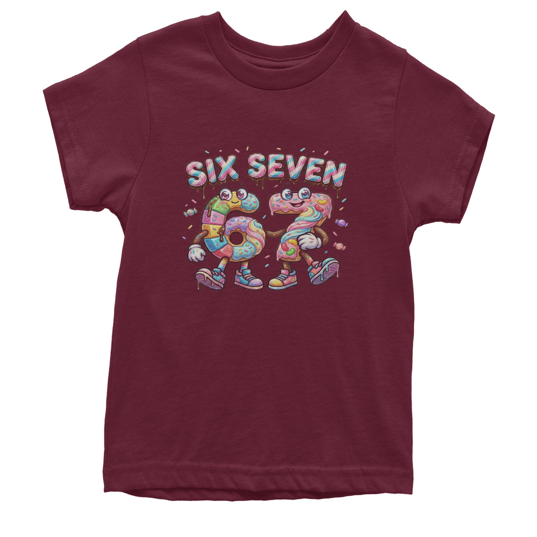 67 Candy Swirl Meme Youth T-shirt Maroon