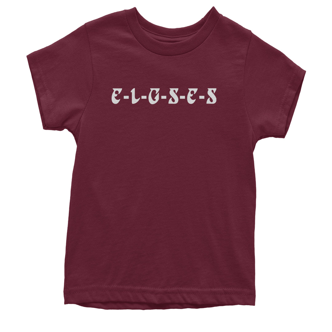 E-L-G-S-E-S Eagles Chant graphic on Kids' Heavyweight Cotton T-Shirt in Maroon