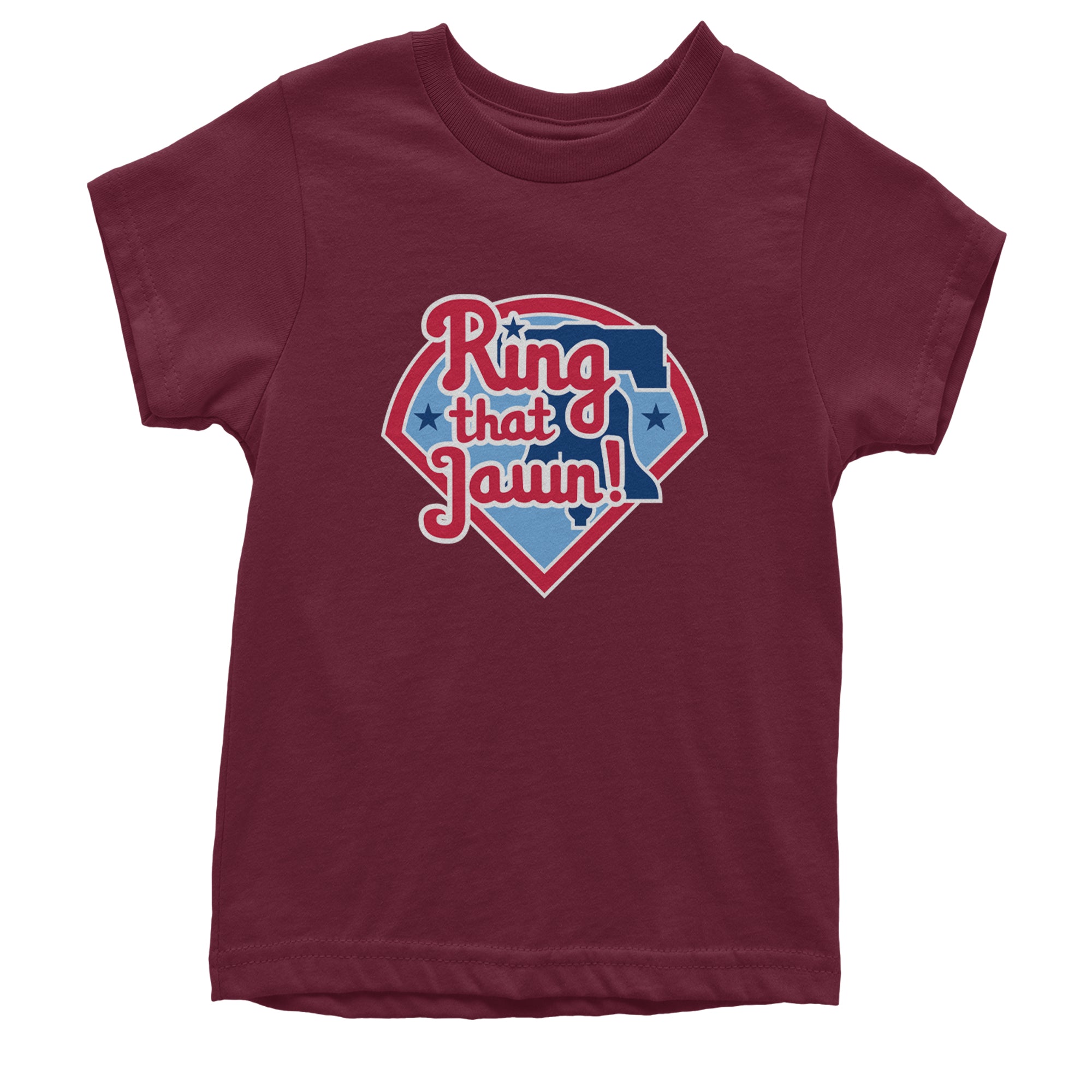 Ring That Jawn Philly Baseball Youth T-shirt Maroon