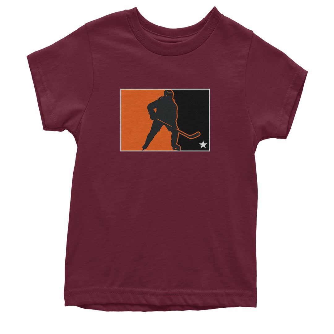 Hockey Enforcer Retro Vintage Youth T-shirt Maroon
