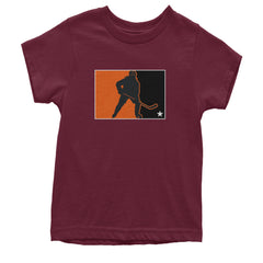 Hockey Enforcer Retro Vintage Youth T-shirt Maroon