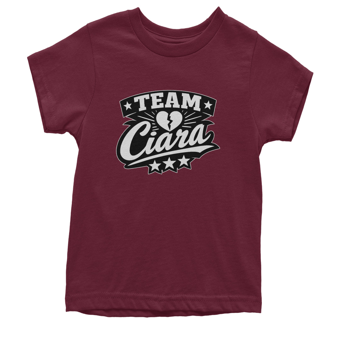 Team Ciara Scamanda Broken Heart Youth T-shirt Maroon