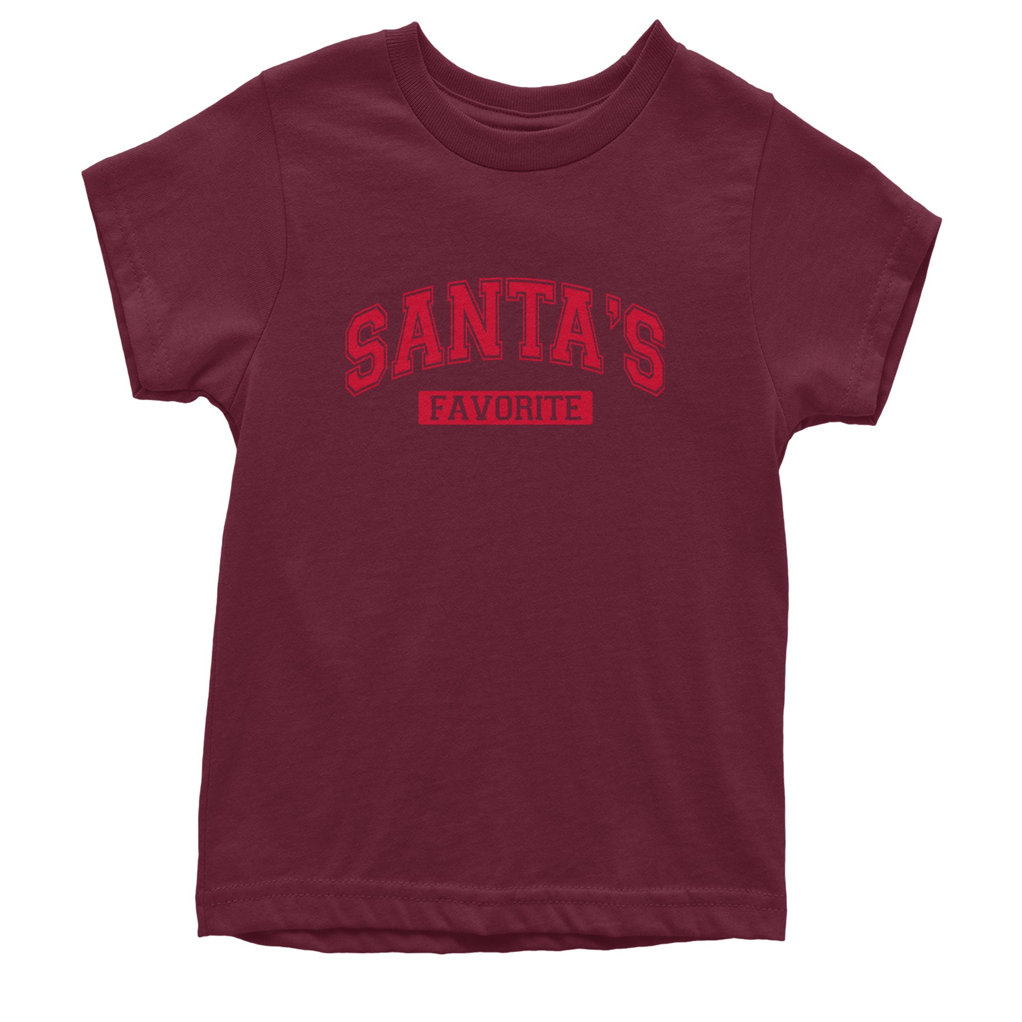 Santa's Favorite Youth T-shirt Maroon