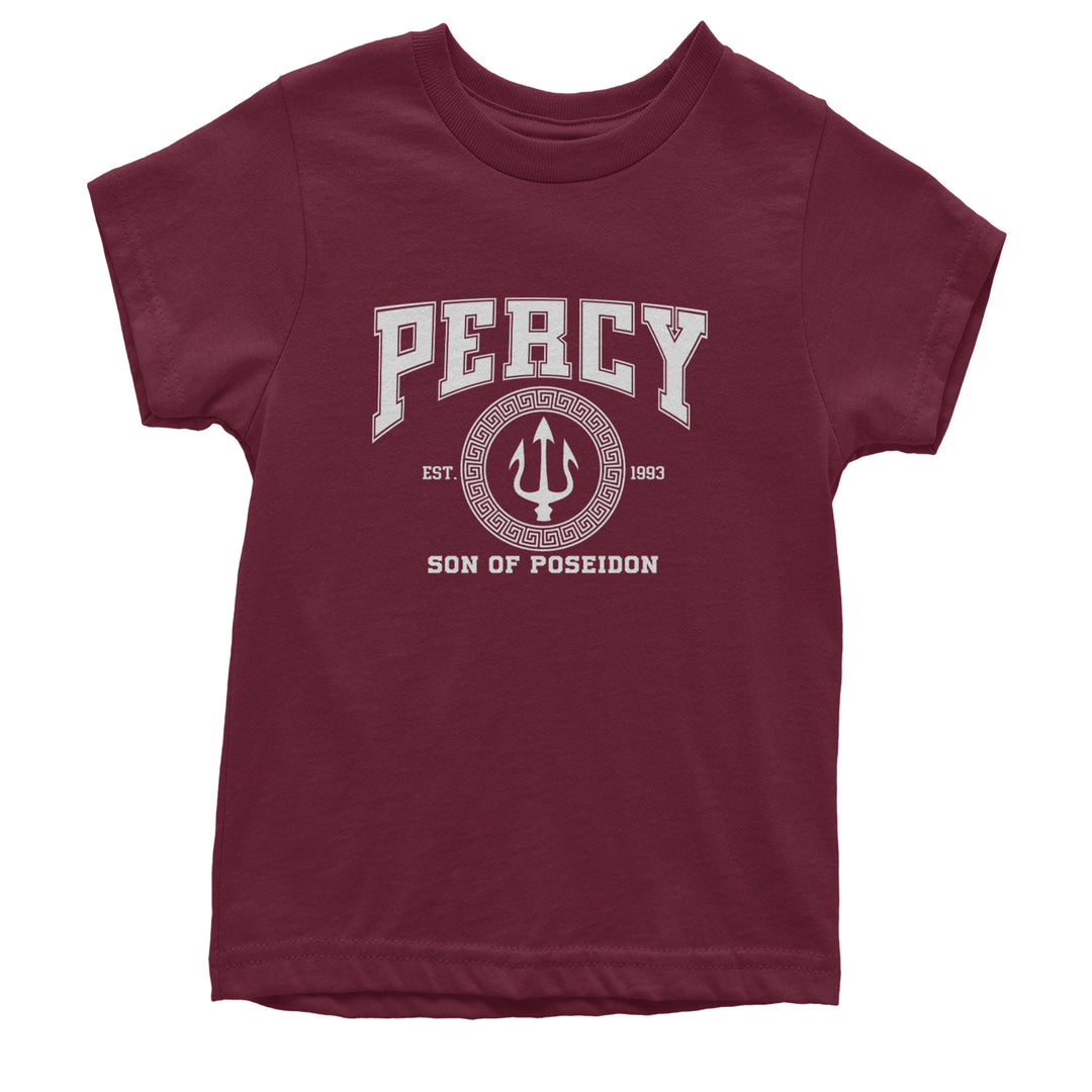 Percy Son Of Poseidon Sea God Youth T-shirt Maroon